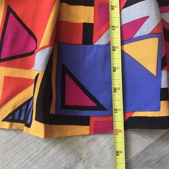 VTG Small Geometric Mod Abstract Art To Wear 80’s Colorful Picasso Artsy Vibrant - Picture 8 of 8